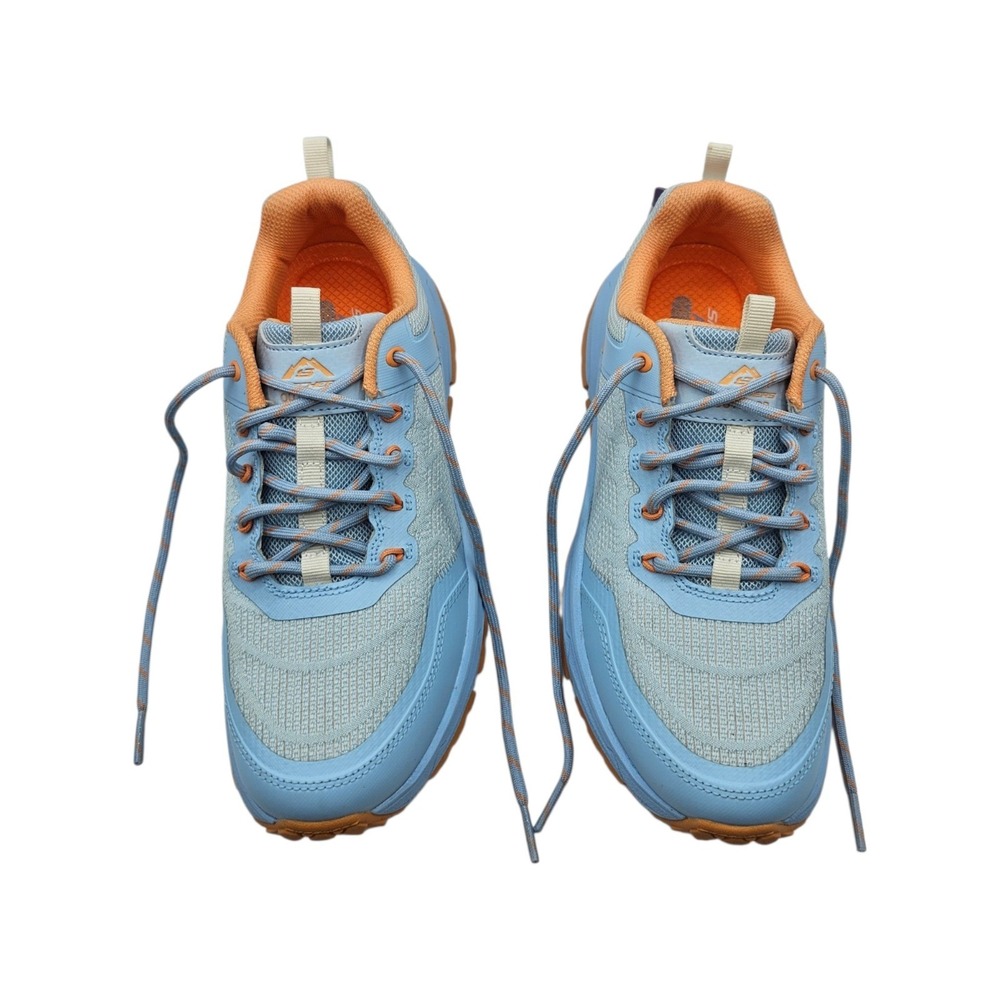 Skechers Womens D'Lux Journey 8 Light Blue Synthetic Mesh Sneakers